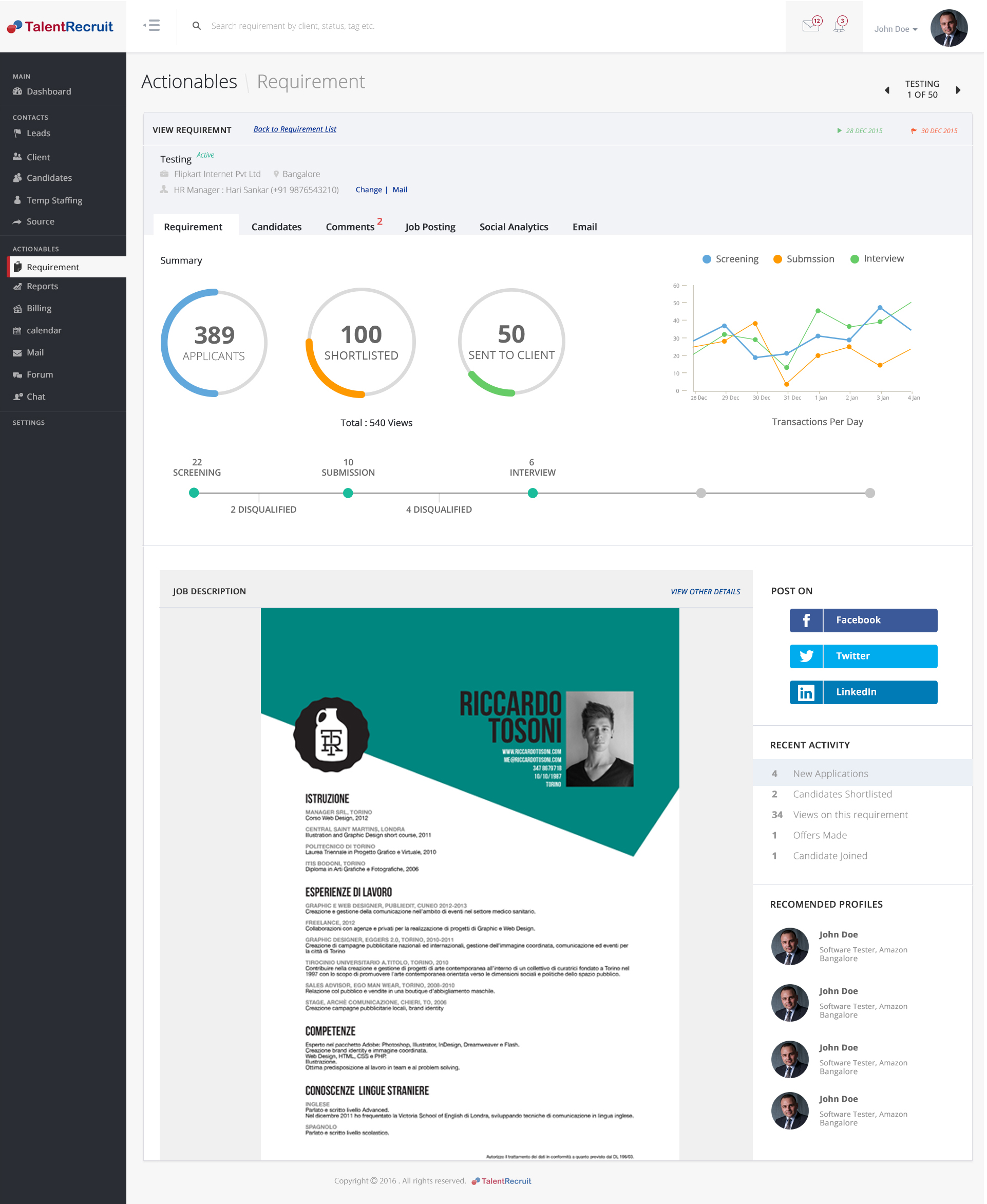 TalentRecruit Screenshots